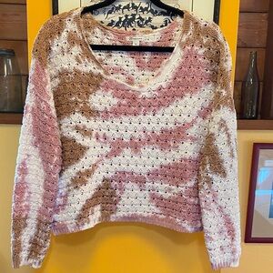 Versona Cotton Cropped Tie Dye Sweater